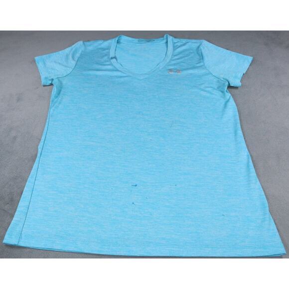 Under Armour Women’s Blue V-Neck Short Sleeve Athletic Shirt Size Small - Picture 9 of 12